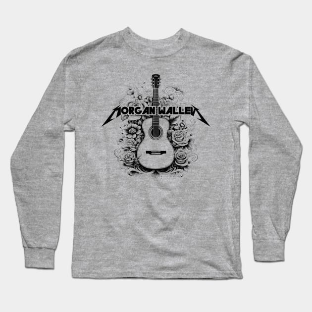 Morgan Wallen Guitar Floral Long Sleeve T-Shirt by SIMPLE SKETCH